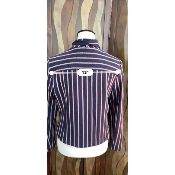 Banana Republic red, white and navy stripe jacket with bow tie. Size 6. - Picture 7 of 12